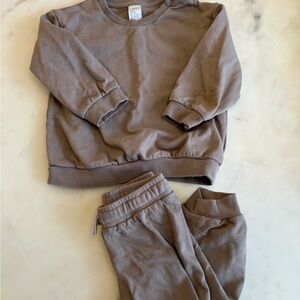 H&M Kids Brown Sweatshirt and Jogger Set